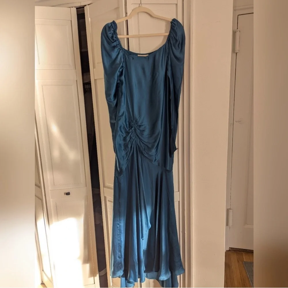 💙ROCOCO SAND Poppy Gown sz XS Dark Turquoise Maxi Long Dress NWT Reg $498💙 - Picture 5 of 12